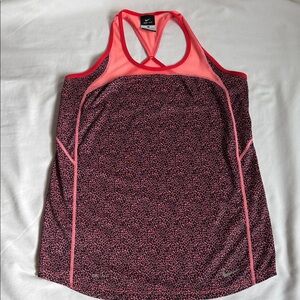 Nike Women's Pink and Black Leopard Print Tank Top